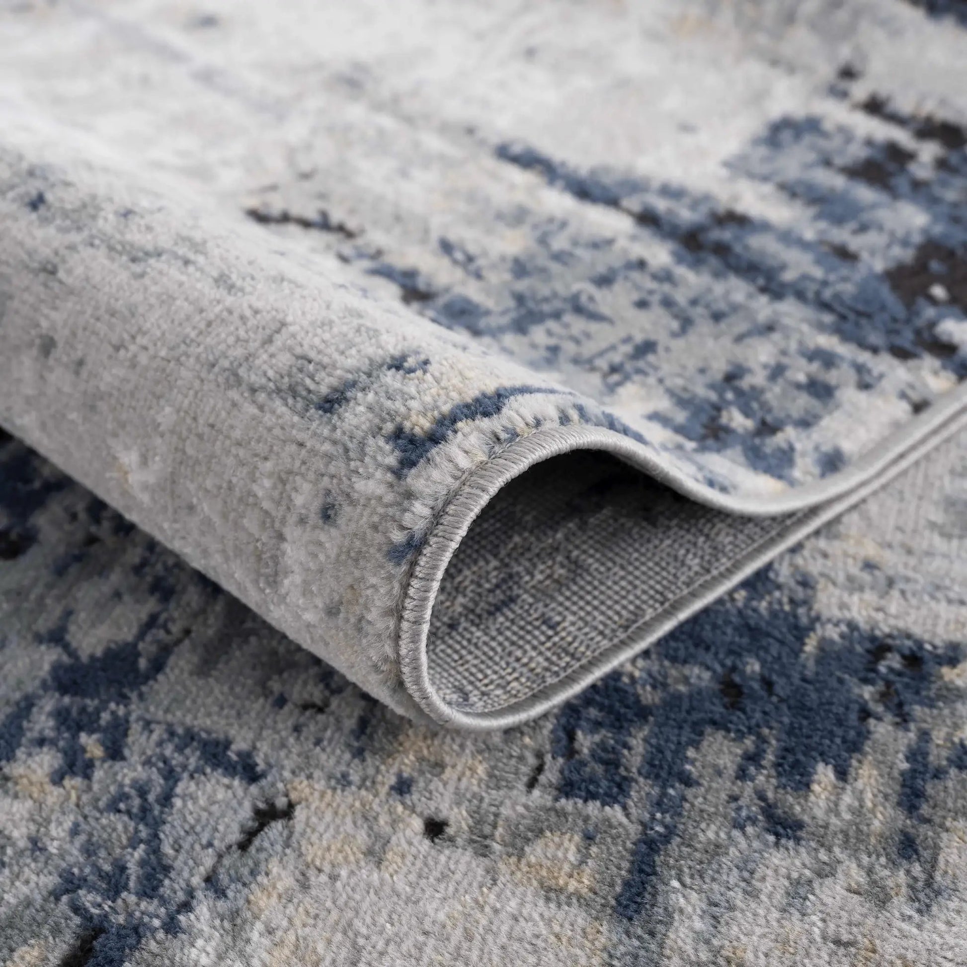 Campsall Gray&Blue Abstract Area Rug from PriceLows™