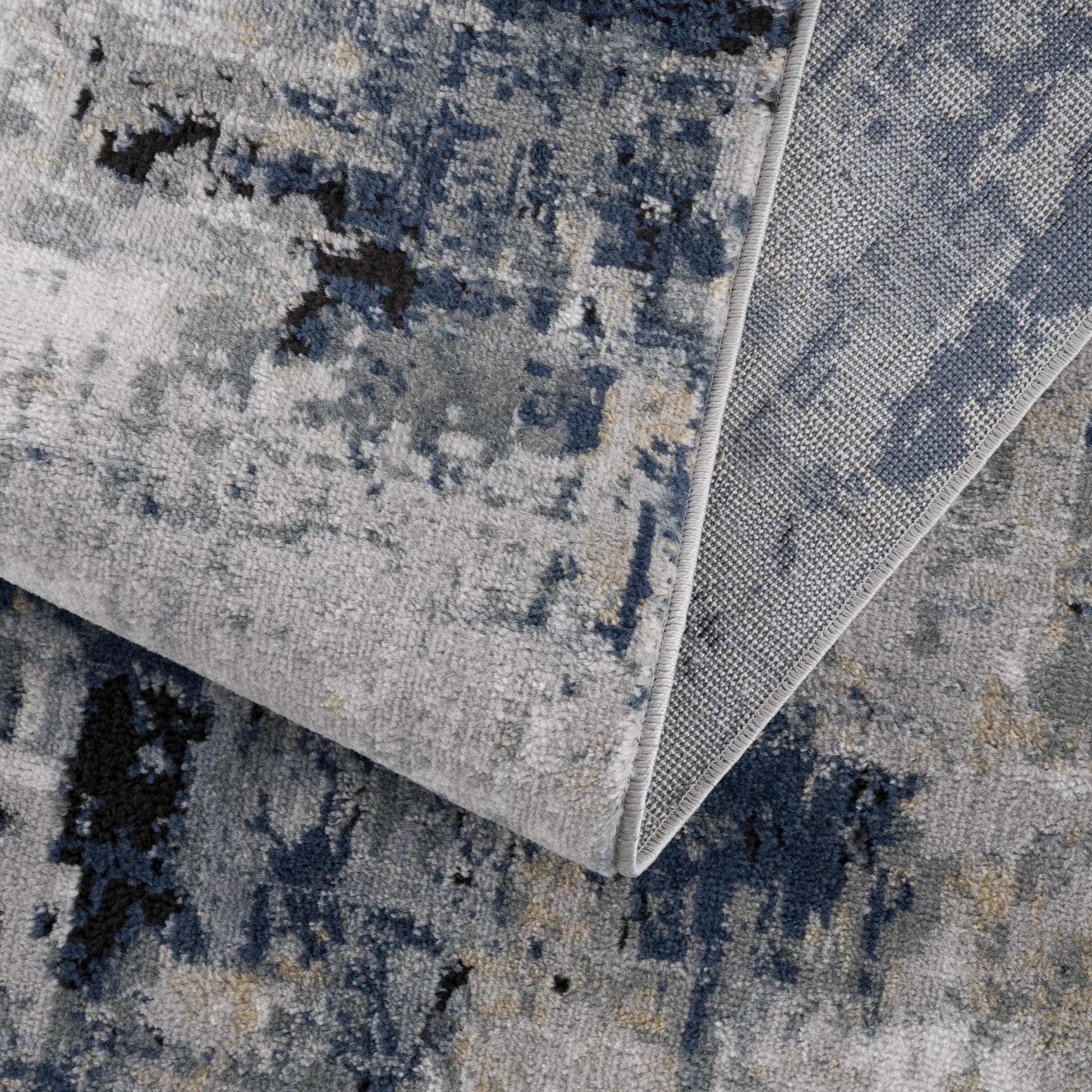 Campsall Gray&Blue Abstract Area Rug from PriceLows™