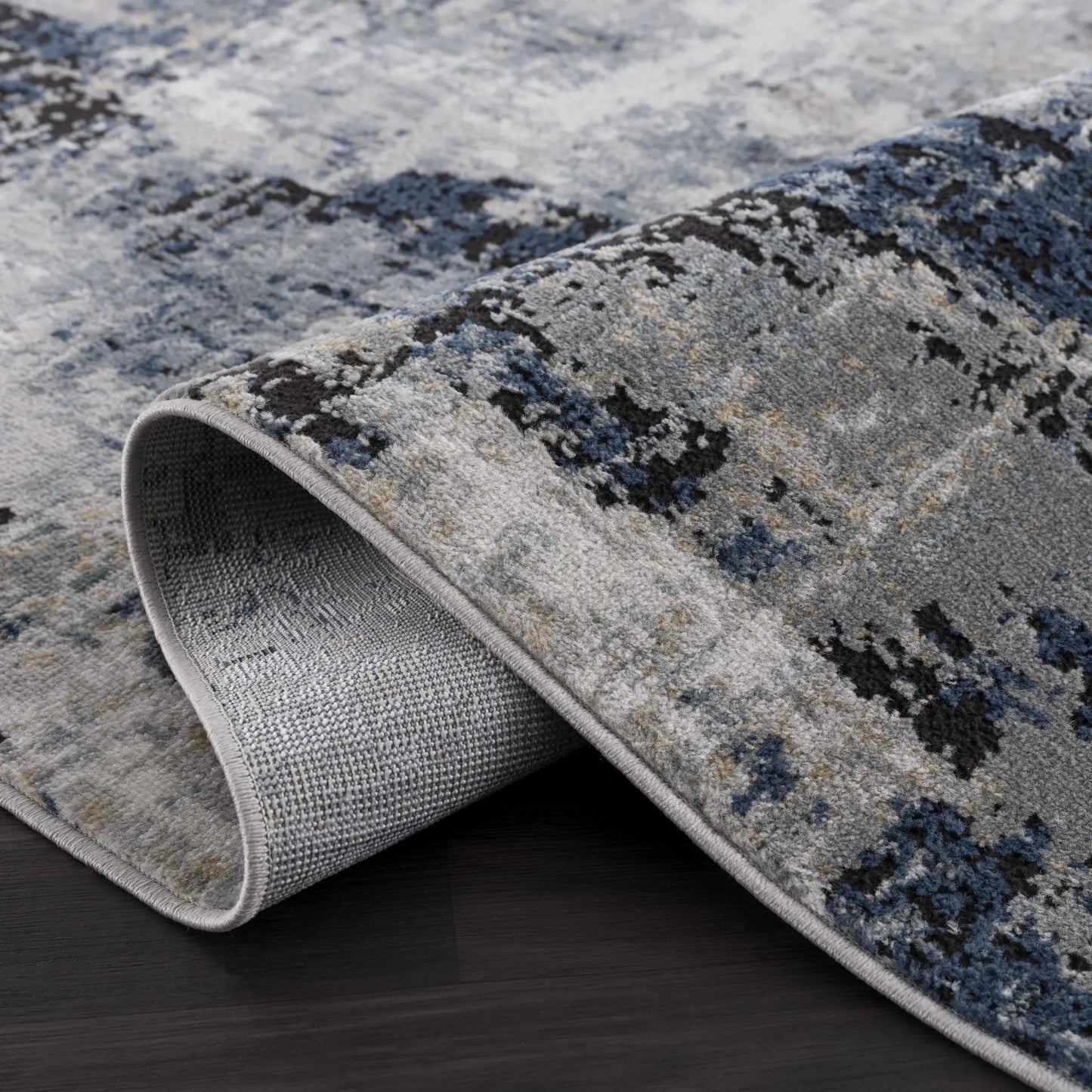 Campsall Gray&Blue Abstract Area Rug from PriceLows™