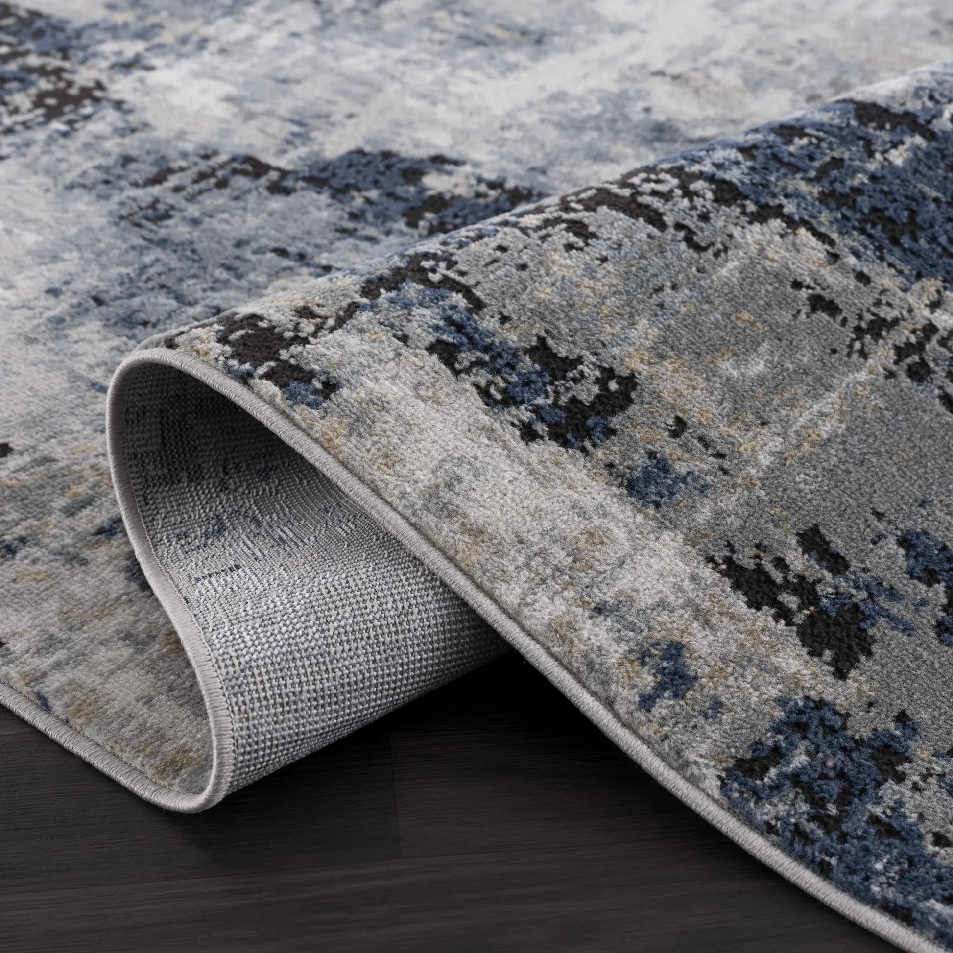 Campsall Gray&Blue Abstract Area Rug from PriceLows™