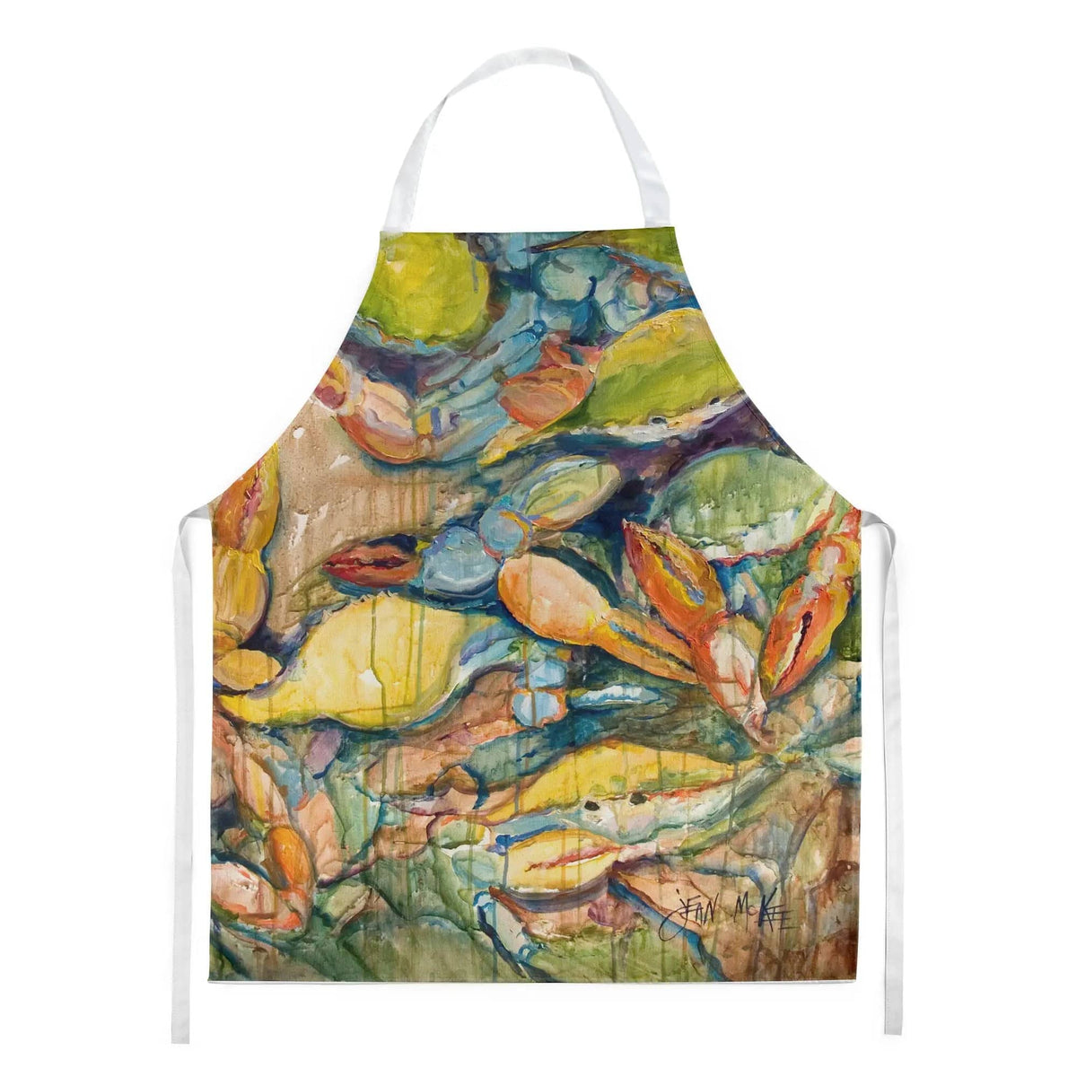 Kitchen Apron | Bib Style Unisex | 27"W x 30"H | Jubilee Crabs