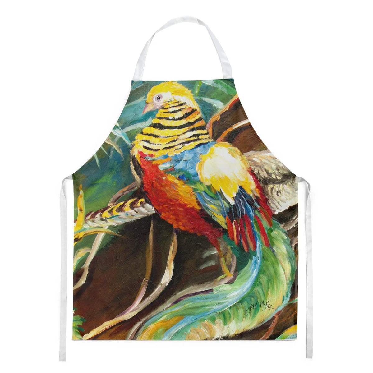 Kitchen Apron | Bib Style Unisex | 27"W x 30"H | Mandarin Pheasant