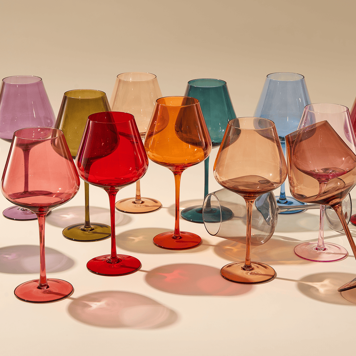 Stagioni Stemmed Wine Glassware, "May Flowers" | 20 oz | Set of 5 | Entertaining