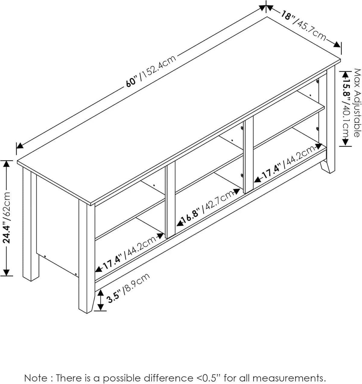 Jensen 65 Inch White Entertainment Center With TV Stand from PriceLows™