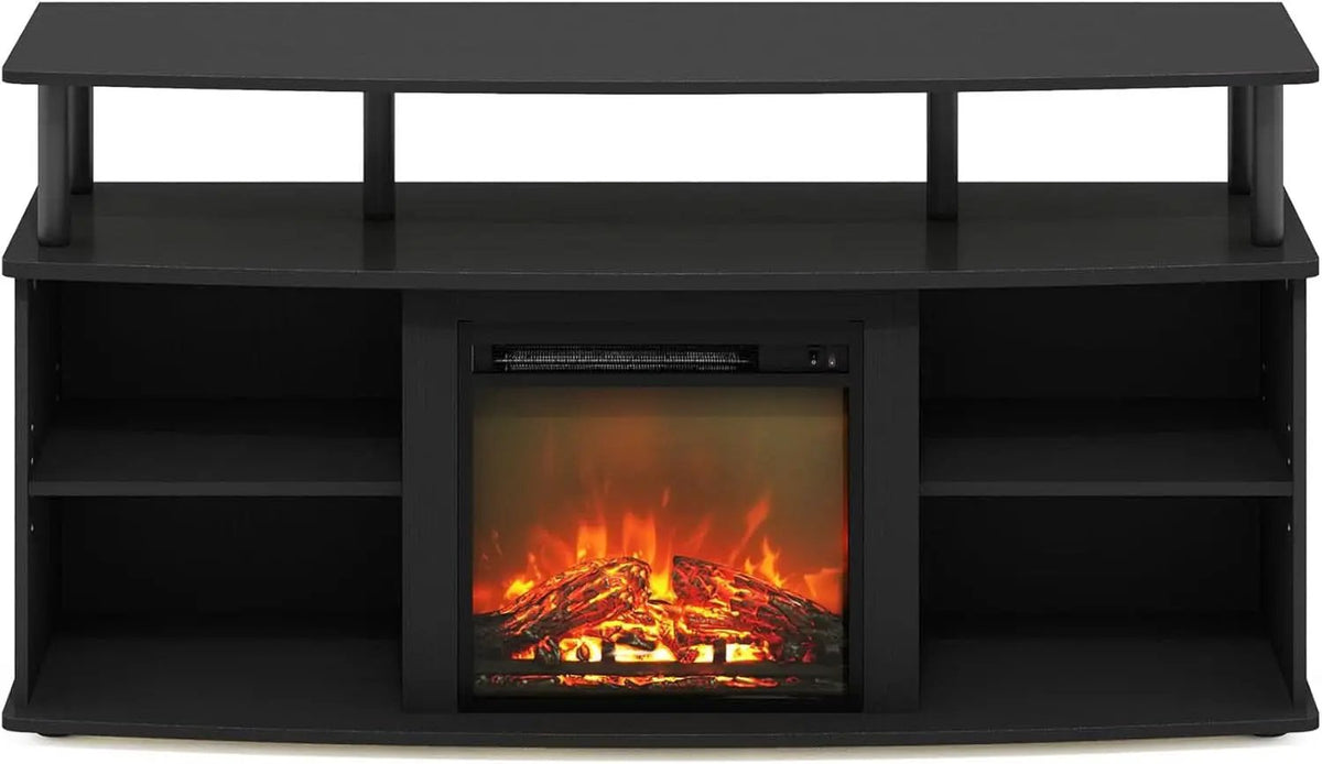 Jensen Open Shelving TV Entertainment Center With Electric Fireplace 55 Inch from PriceLows™