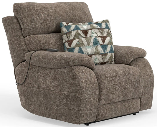 Joya Power Lay Zero Gravity Recliner With Power Adjustable Headrest And CR3 | 44 x 42 x 43 in | Polyester & Fabric | Mushroom