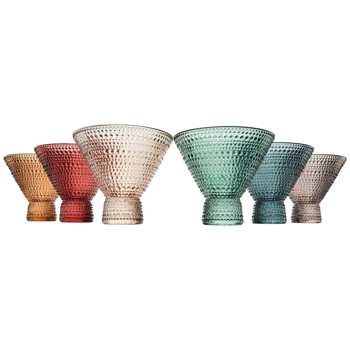 Tonal Hobnail Martini Cocktail Glassware | 8 oz | Set of 6 | Entertaining