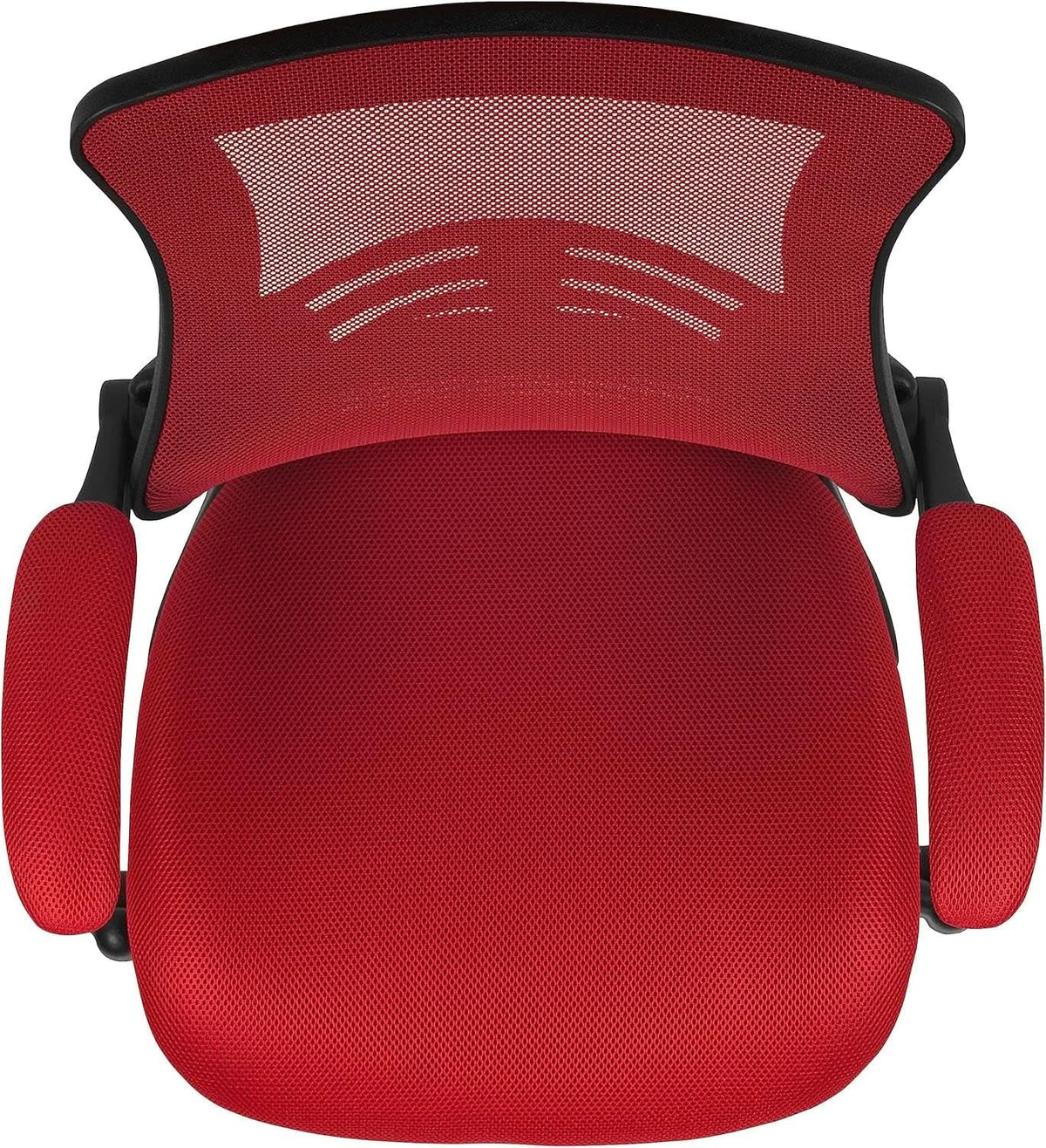 Kelista Red Mid Back Swivel Office Chair With Flip Armrests from PriceLows™