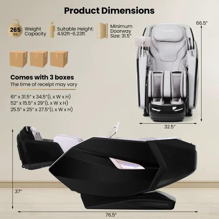 Zero Gravity Full Body Massage Chair | 4D Dual Roller | Heart Rate Monitor