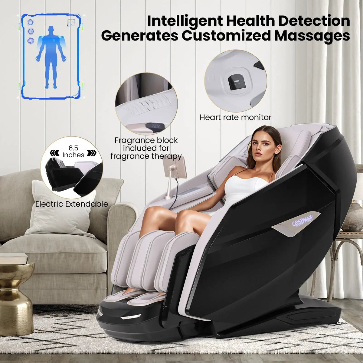 Zero Gravity Full Body Massage Chair | 4D Dual Roller | Heart Rate Monitor