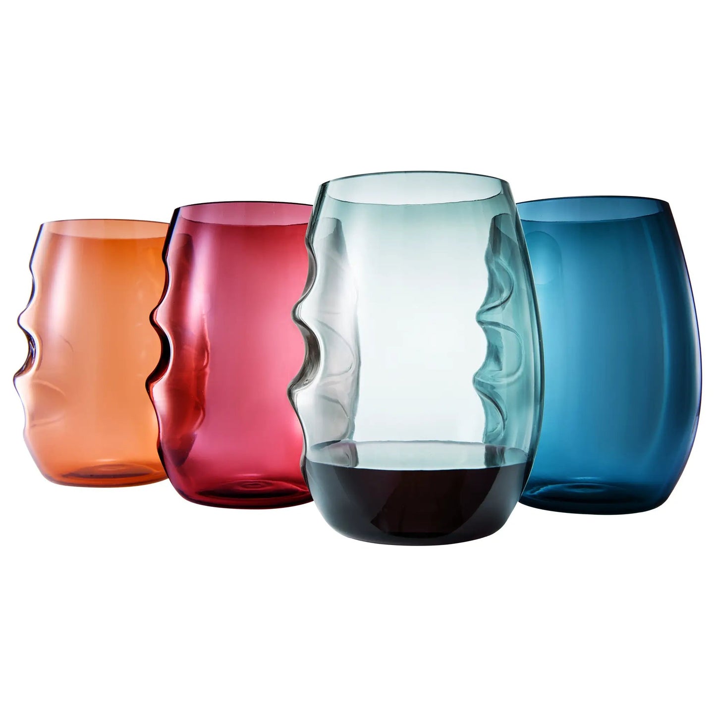 Eze Acrylic Stemless Finger-Indent Wine Glassware, Set of 4 from PriceLows™