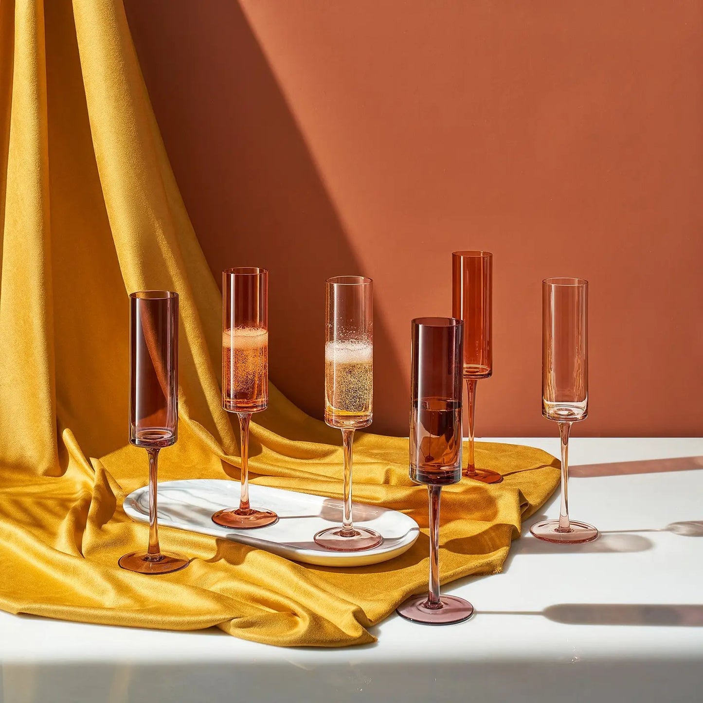 Venus Champagne Flute Glassware, Set of 6 from PriceLows™