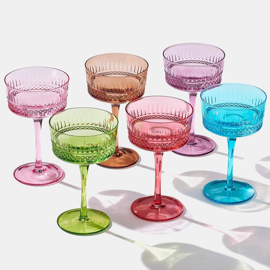 Duomo Champagne Coupe Cocktail Glassware, Set of 6 from PriceLows™