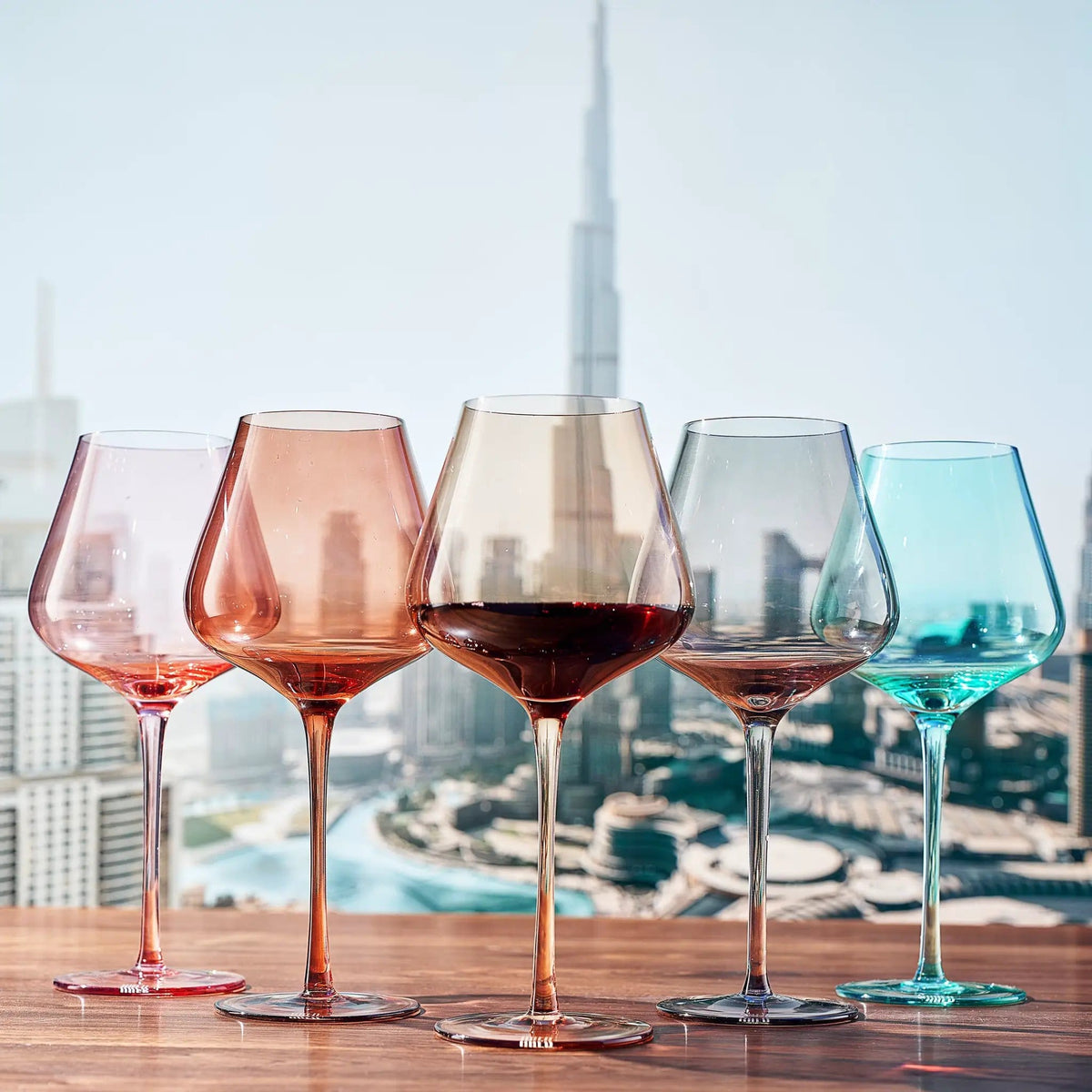 Stagioni Stemmed Wine Glassware, Dubai | 20 oz | Set of 5 | Entertaining