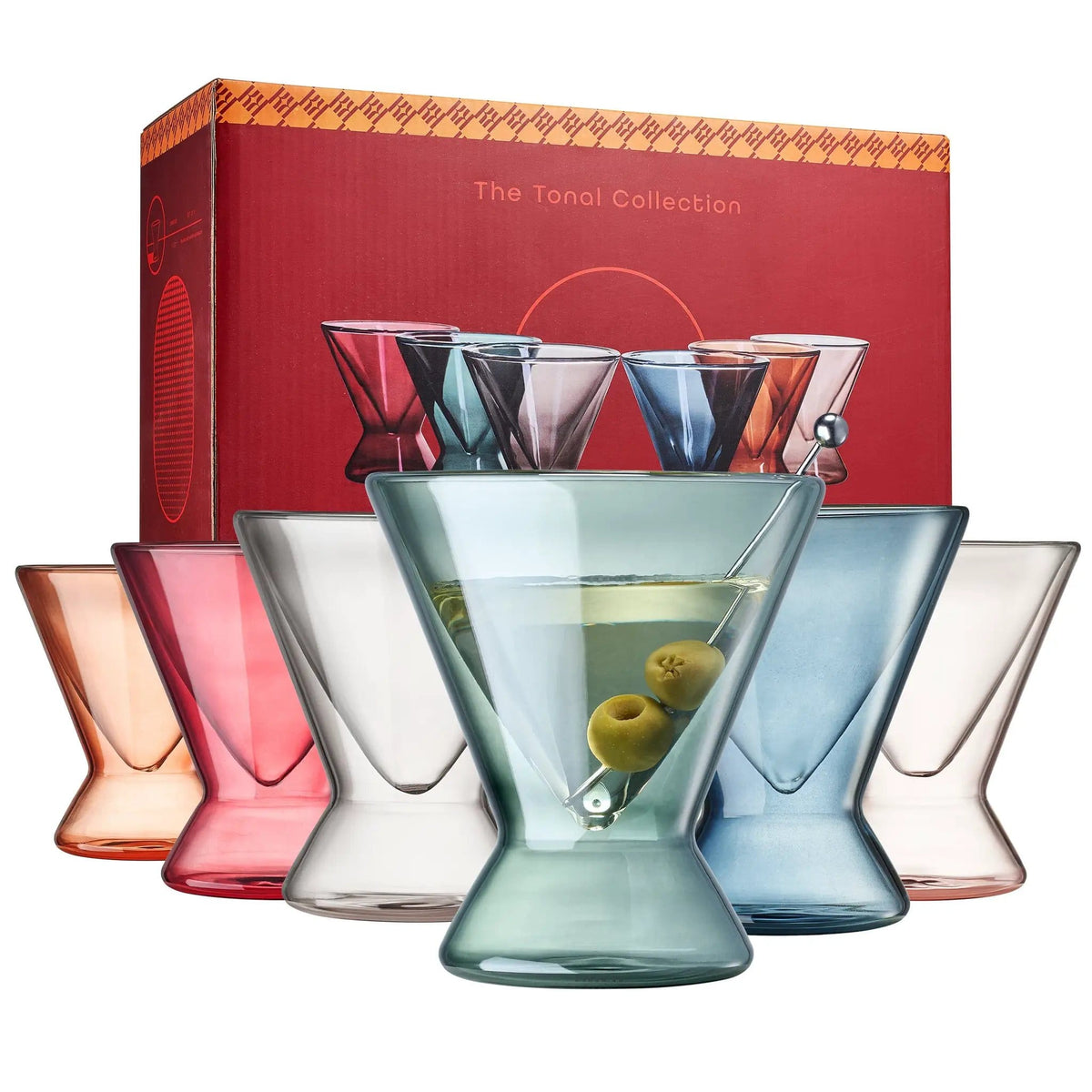 Tonal Double Wall Martini Cocktail Glassware | 7 oz | Set of 6 | Entertaining