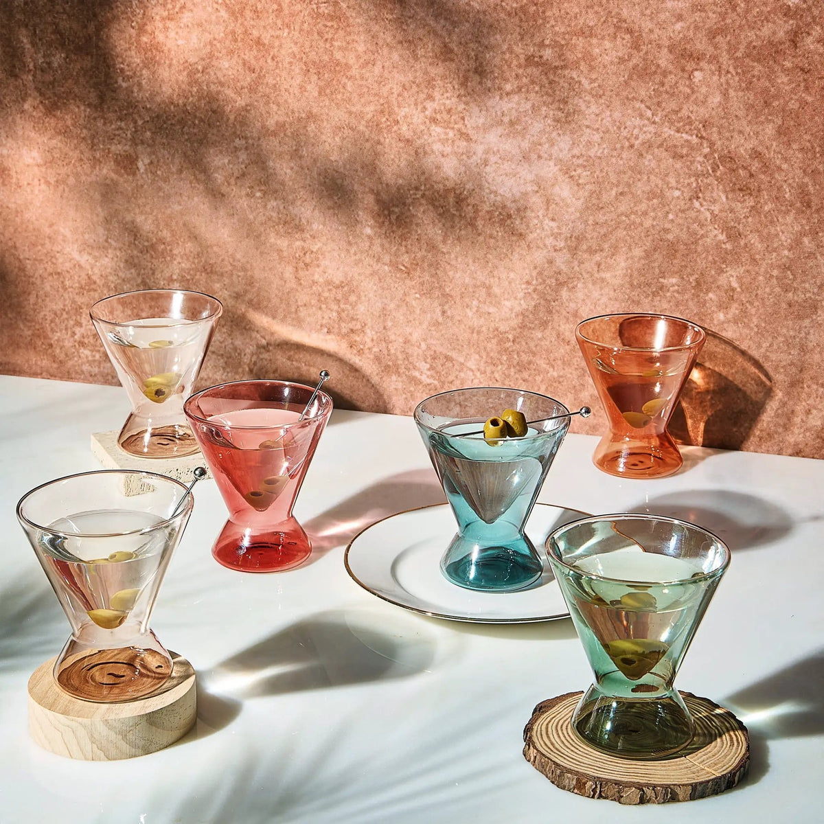 Tonal Double Wall Martini Cocktail Glassware | 7 oz | Set of 6 | Entertaining