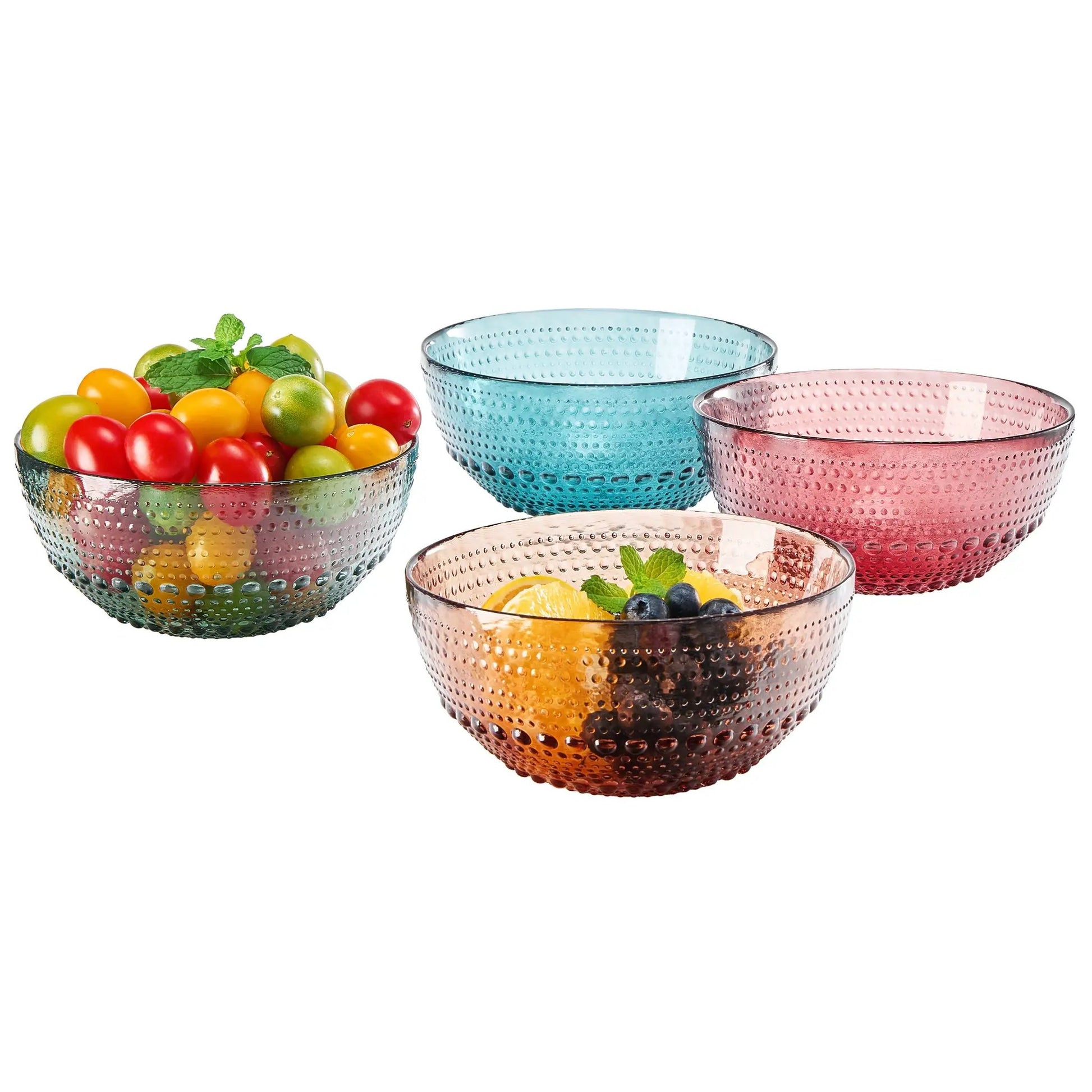 Tonal Hobnail Bowl Glassware, Set of 4 from PriceLows™