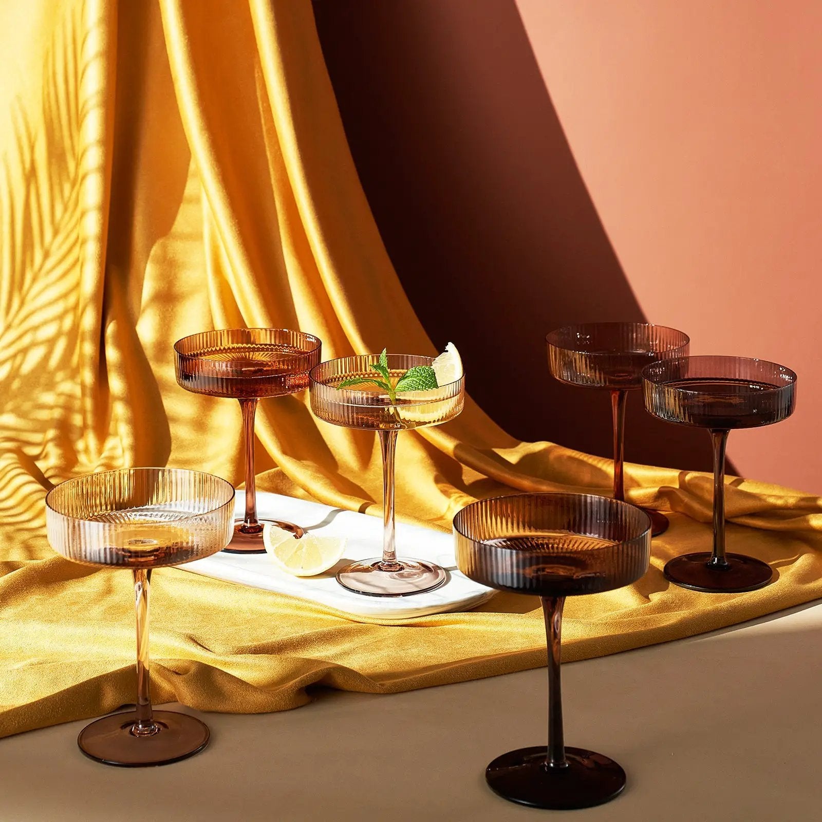 Venus Champagne Coupe Cocktail Glassware, Set of 6 from PriceLows™