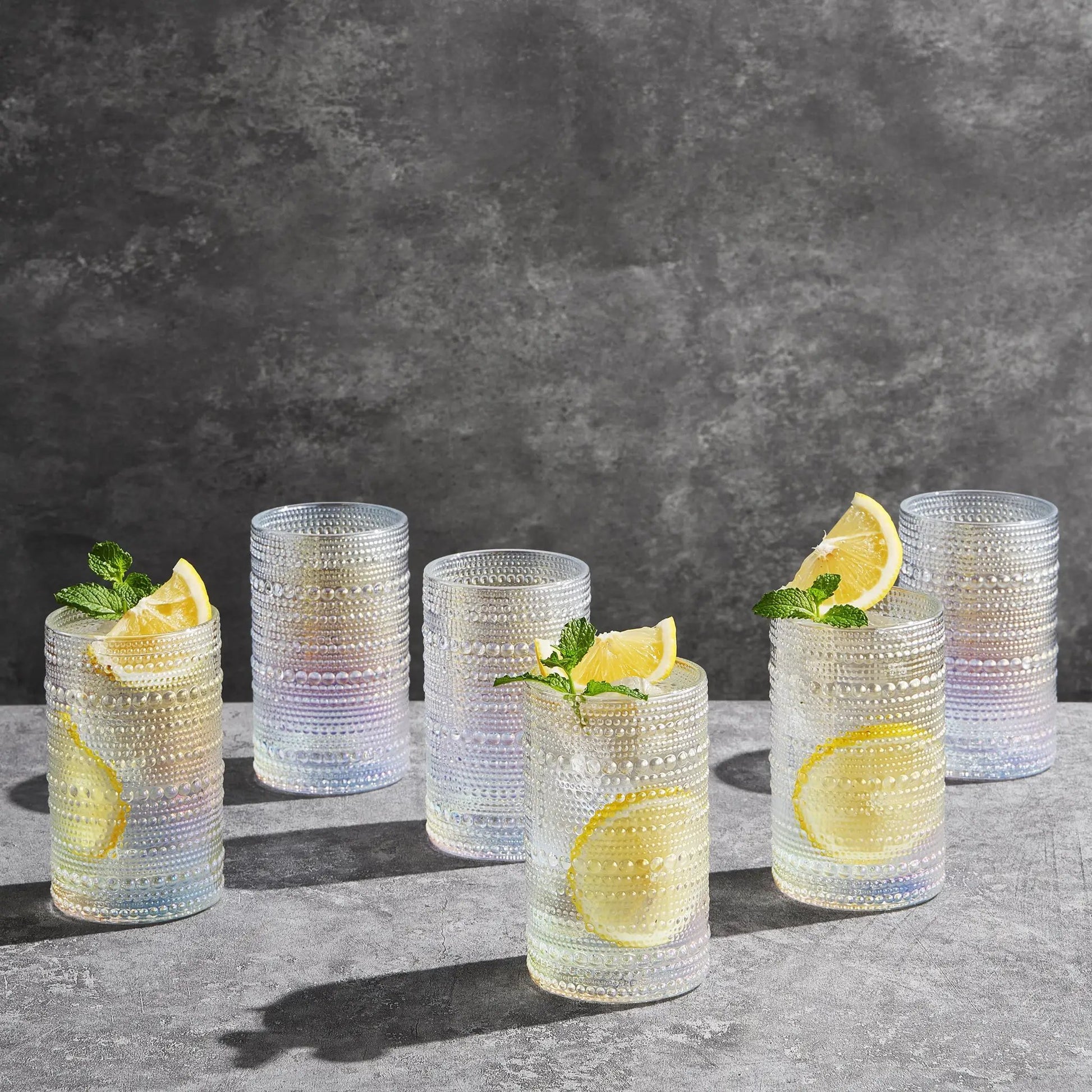 Classica Hobnail Highball Glassware, Set of 6 from PriceLows™