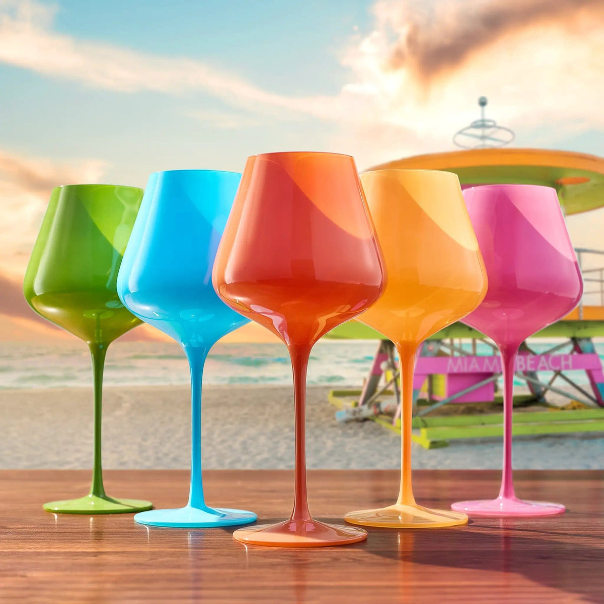 Stagioni Stemmed Wine Glassware, South Beach | 20 oz | Set of 5 | Entertaining