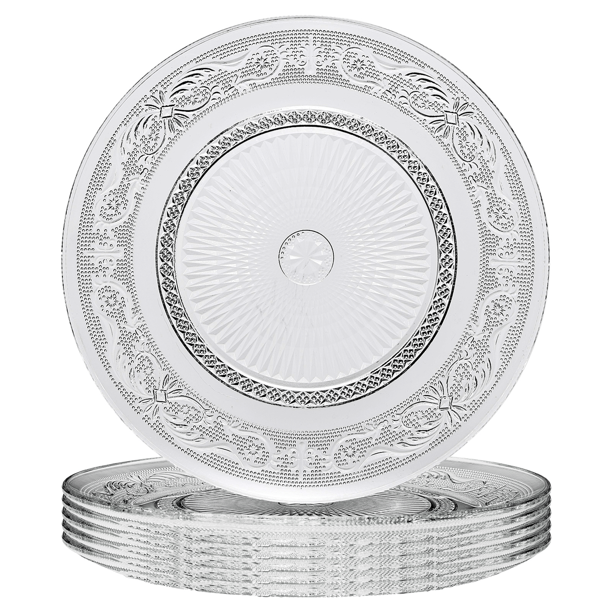 Classica Vintage Glass Plate | Set of 6 | Glass | Entertaining