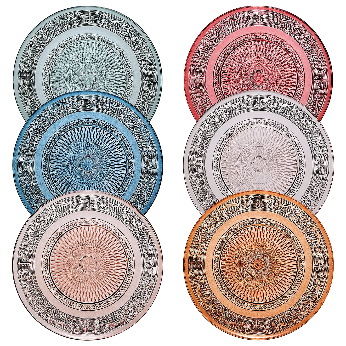 Tonal Vintage Glass Plate, Set of 6 from PriceLows™