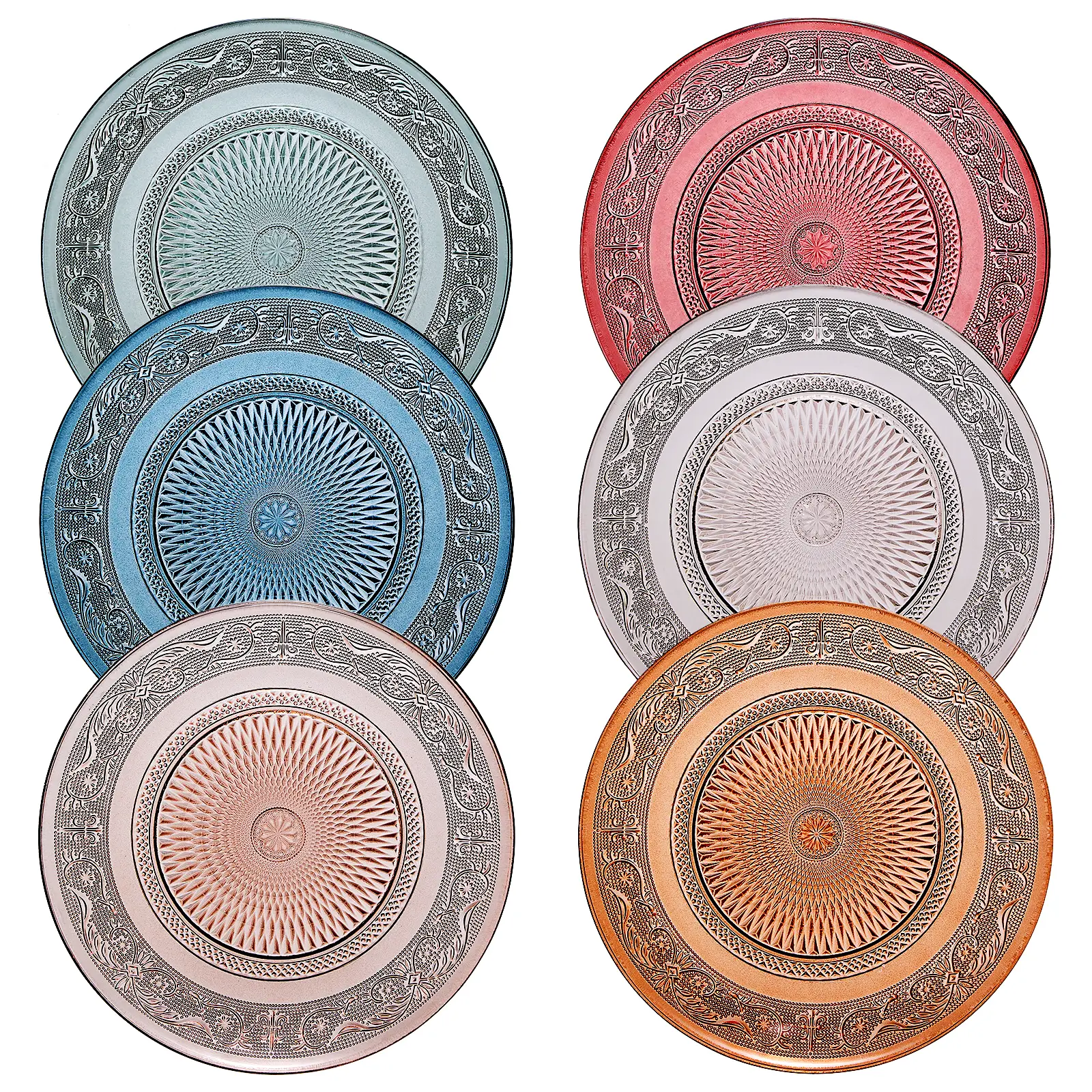 Tonal Vintage Glass Plate, Set of 6 from PriceLows™