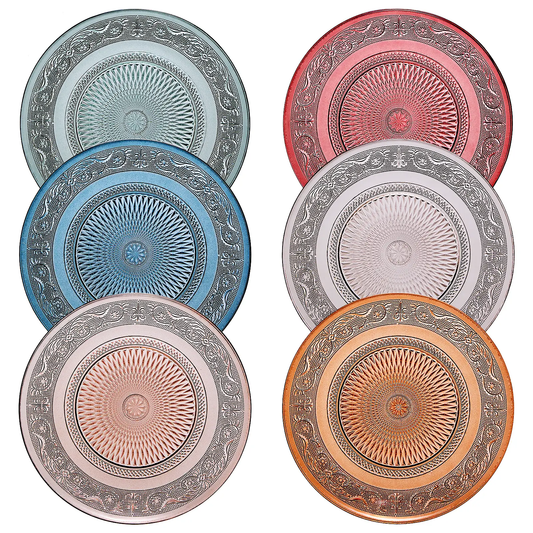 Tonal Vintage Glass Plate, Set of 6 from PriceLows™