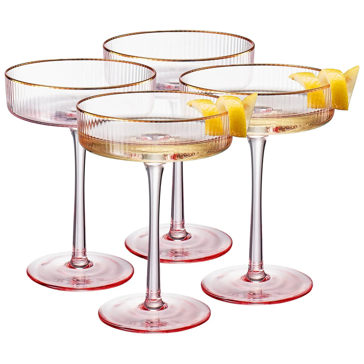 Aurelia Champagne Coupe Cocktail Glassware | 7 oz | Set of 4 | Entertaining