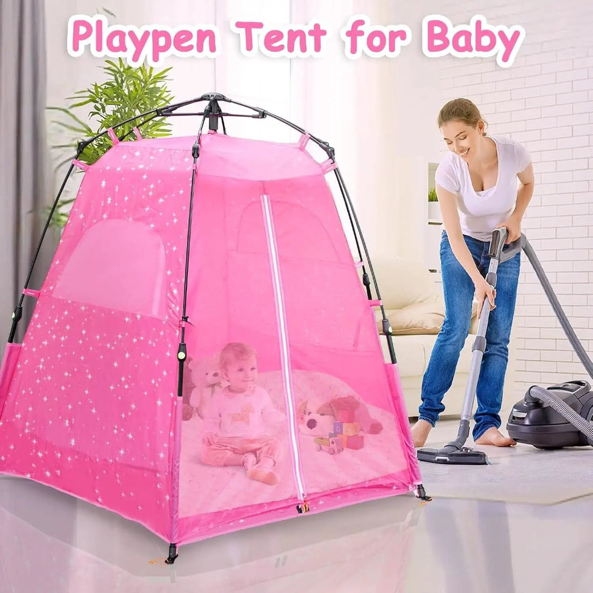 Kids Pop Up Play Tent 78x66 Inch Princess Castle Playhouse from PriceLows™