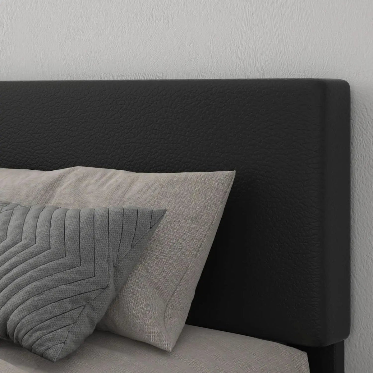 King Size Upholstered Platform Bed Frame With Adjustable Headboard from PriceLows™