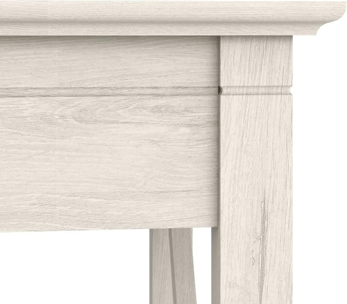 L-Shaped Desk 60W Linen White Oak Modern Farmhouse