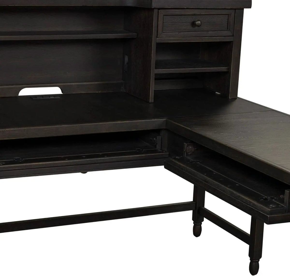 Contemporary L Shaped Desk USB Charging Drawer from PriceLows™