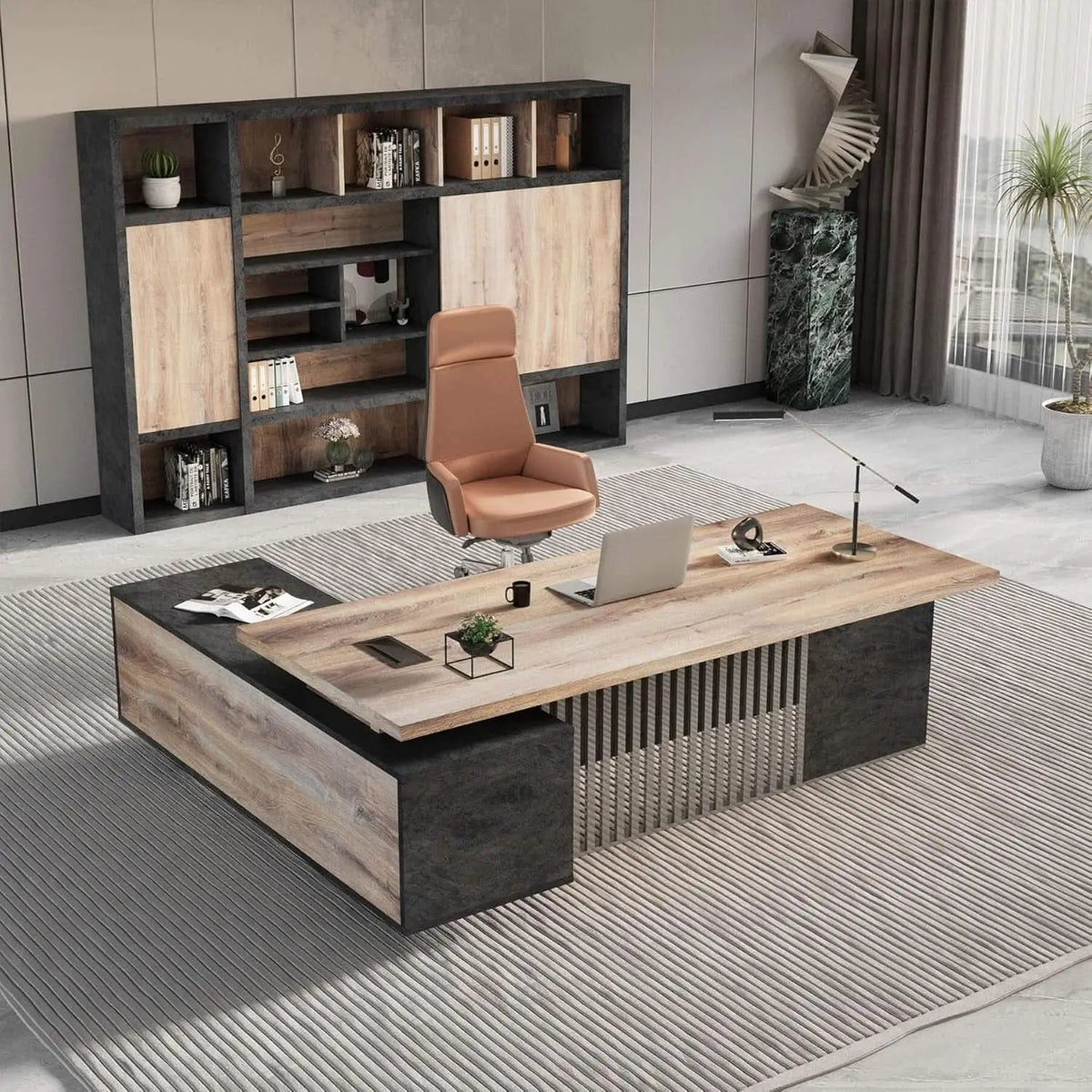 Spacious Executive Desk With Ample Storage Drawers from PriceLows™