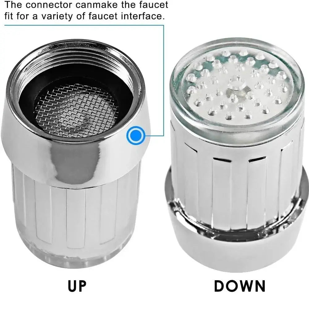 LED Faucet Head Glow Water Saving Stream Light Faucet Aerator Tap Nozzle for Kitchen Bathroom 3-Color Change Automatically from PriceLows™