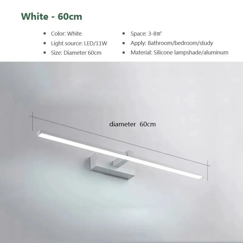 Led Mirror Lights Wall Lamps Bathroom Waterproof White Black LED Flat Lamp Modern Indoor Wall lamp Bathroom Lighting Make Up from PriceLows™