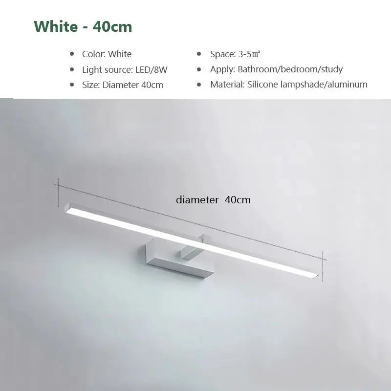 Led Mirror Lights Wall Lamps Bathroom Waterproof White Black LED Flat Lamp Modern Indoor Wall lamp Bathroom Lighting Make Up from PriceLows™