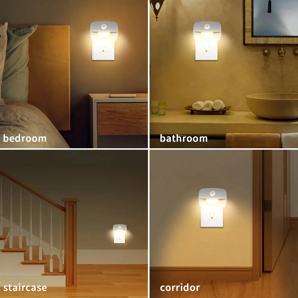 LED Night Light | Motion Sensor | EU Plug 220V | Hallway WC Bedroom from PriceLows™