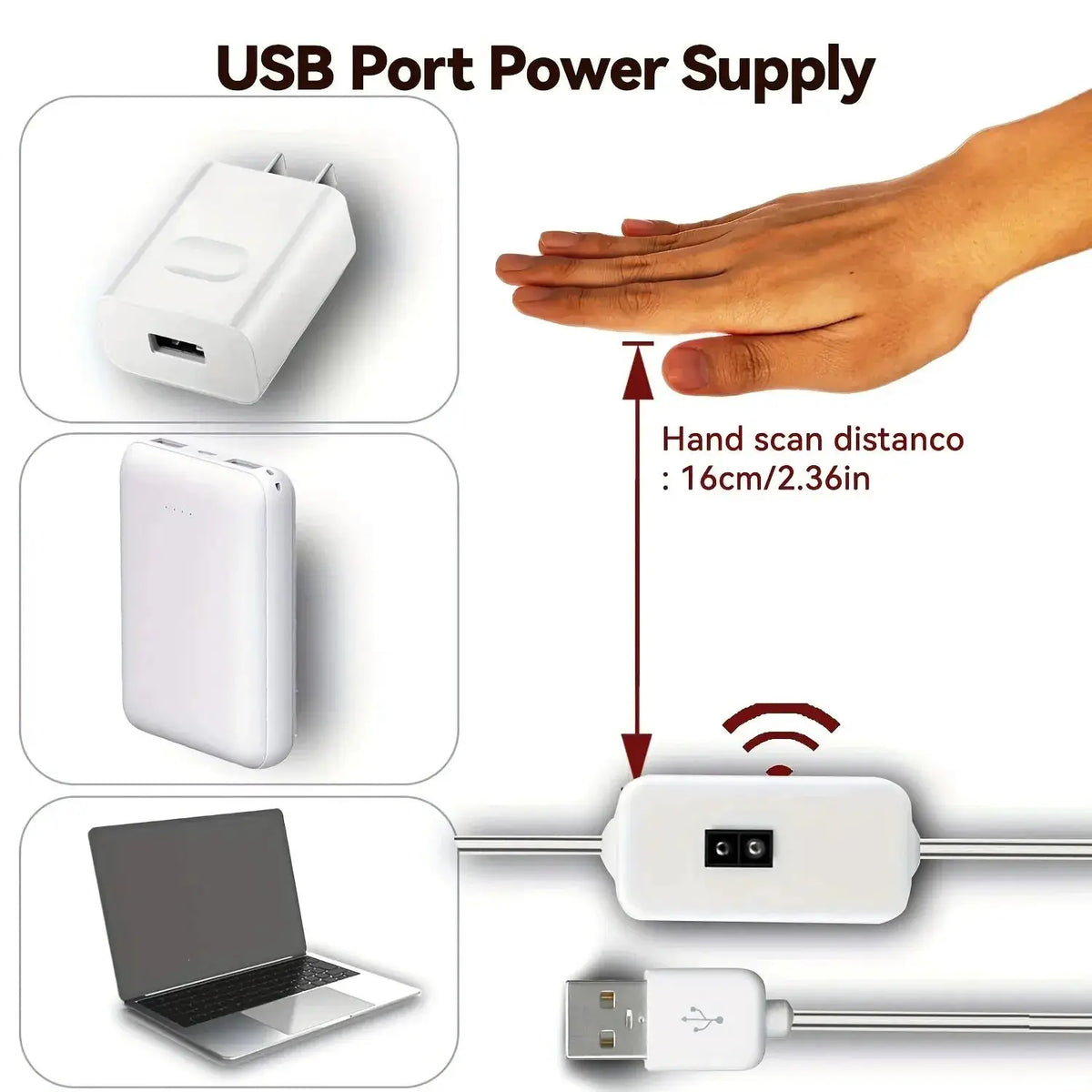 1M DC 5V Night Lights Lamp USB Gesture Sensor Dimmable 60 LEDs/m Strip Lights TV Backlight Kitchen Hand Sweep Waving Tape Diode from PriceLows™