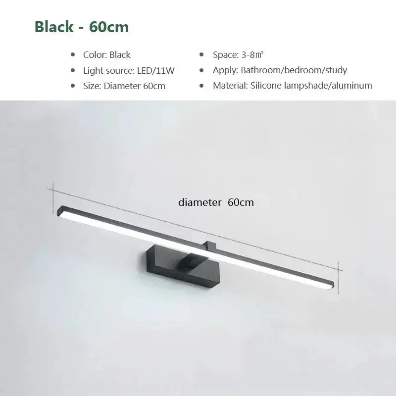 Modern LED Wall Light Bathroom Hardwares Wall Lamp Three Colors Lights Aluminum Led Bathroom Bath Mirror Line Lamp Make Up light from PriceLows™