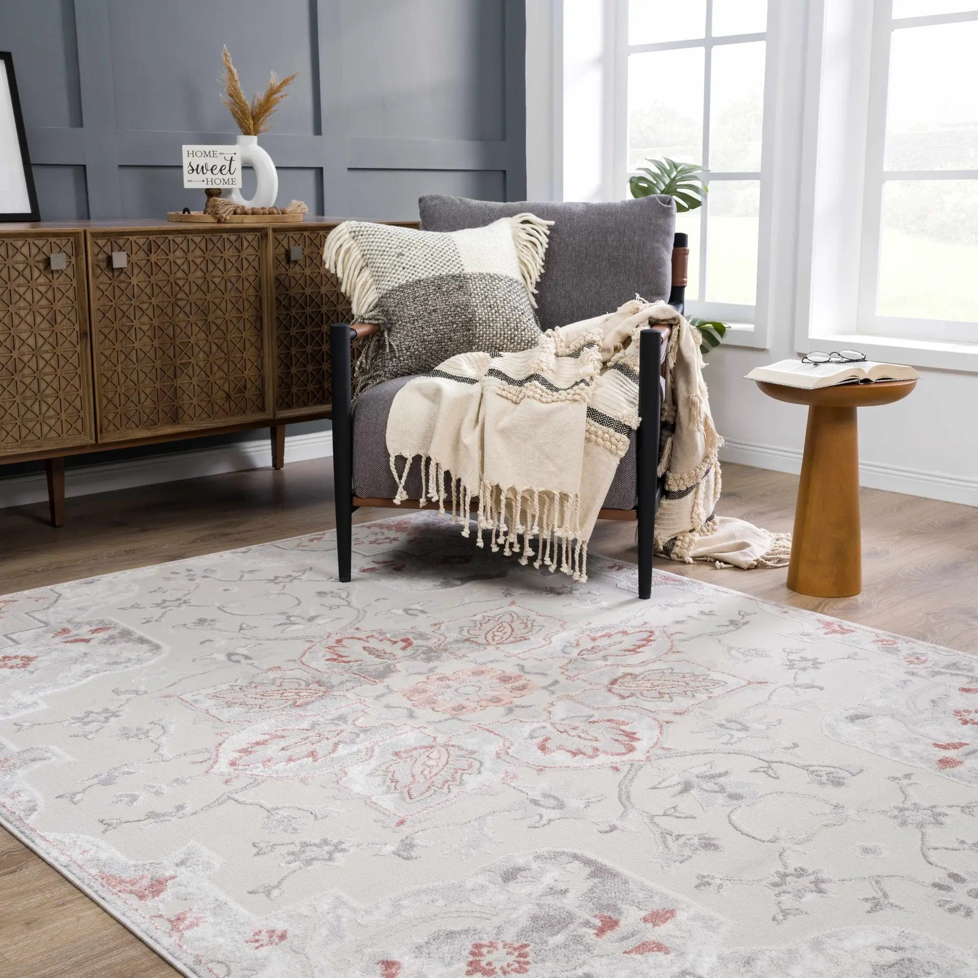 Calum Pink & Gray Area Rug from PriceLows™
