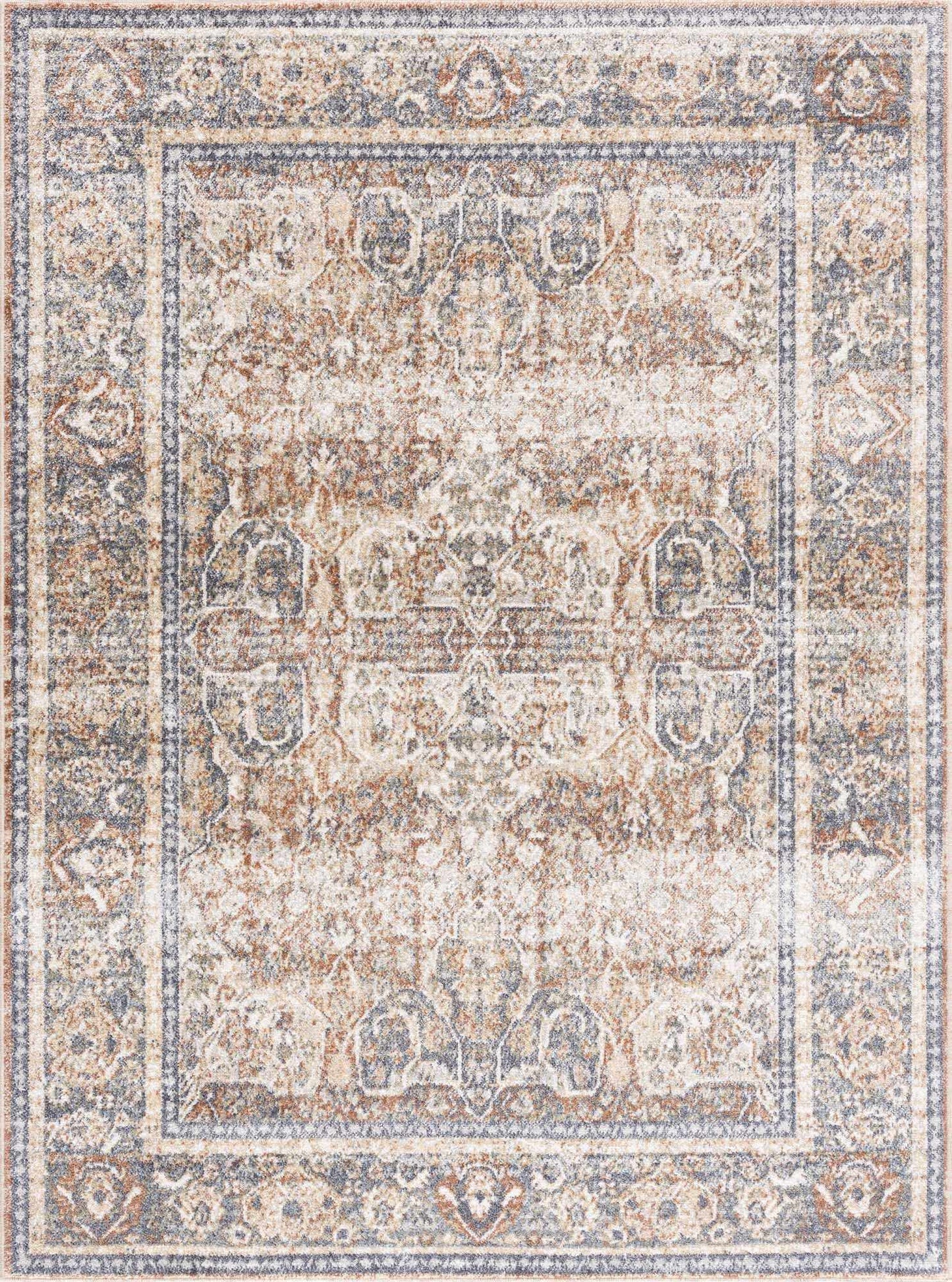 Arias Beige Blue Washable Area Rug from PriceLows™
