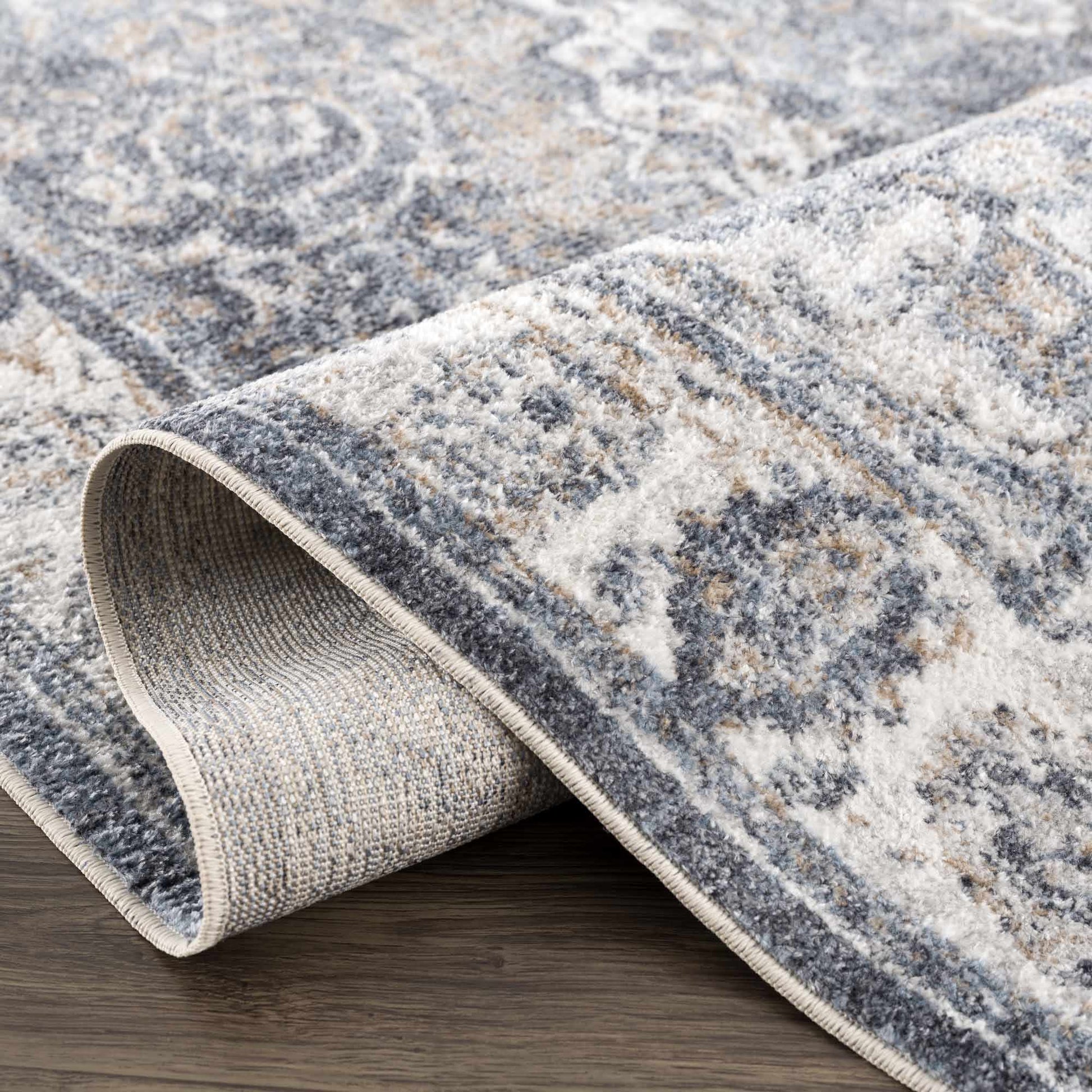 Aurum Blue Washable Area Rug from PriceLows™