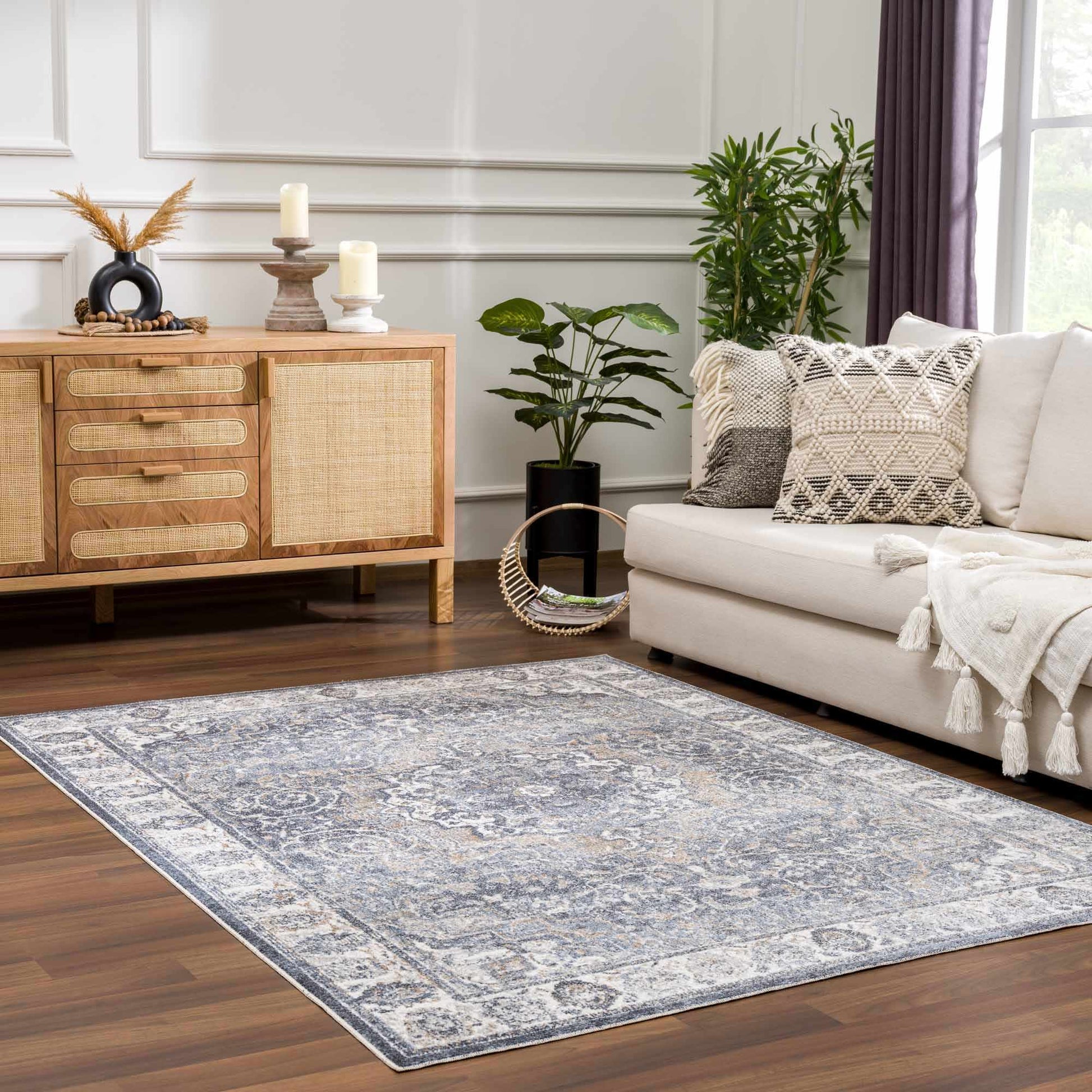 Aurum Blue Washable Area Rug from PriceLows™