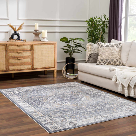 Aurum Blue Washable Area Rug from PriceLows™