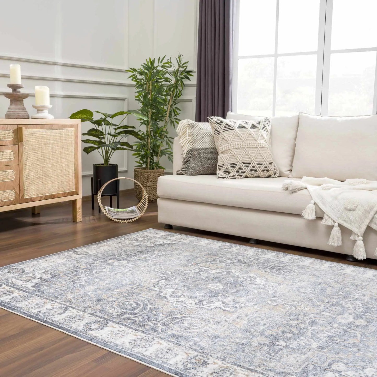 Aurum Blue Washable Area Rug from PriceLows™