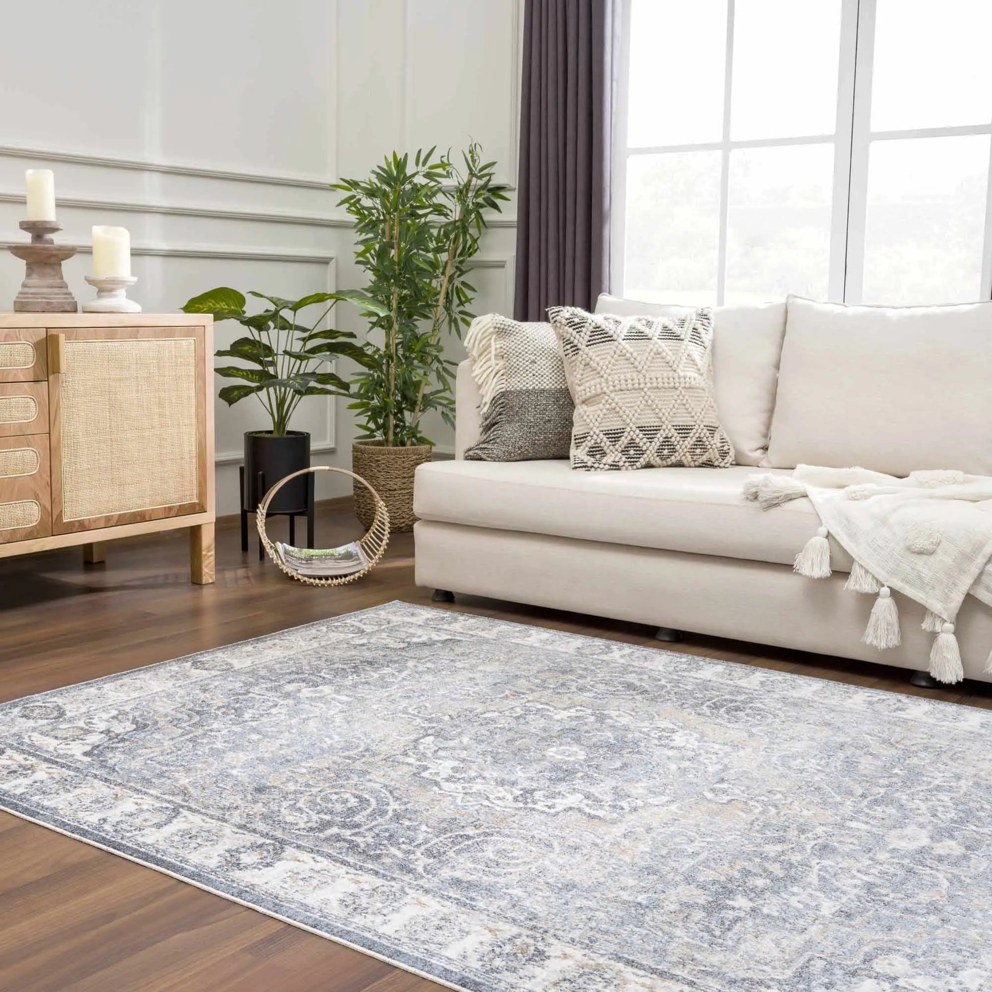Aurum Blue Washable Area Rug from PriceLows™
