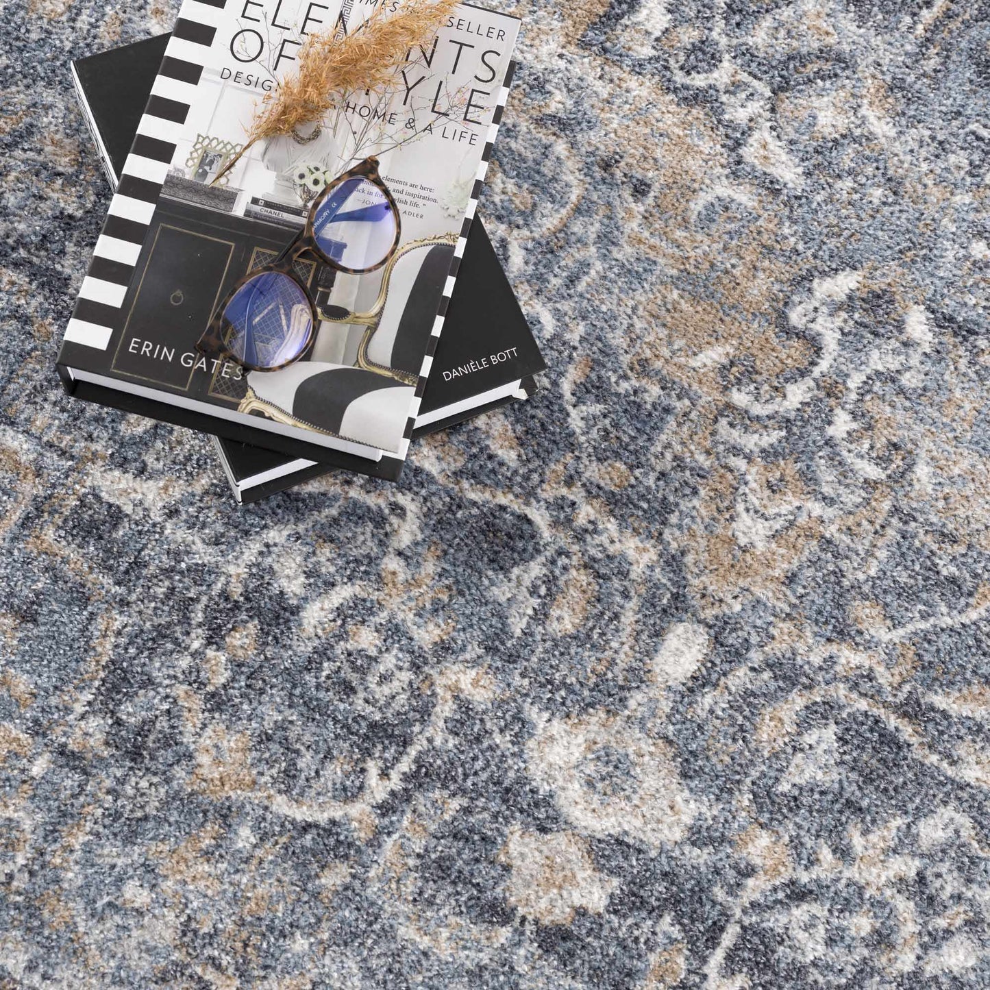 Aurum Blue Washable Area Rug from PriceLows™