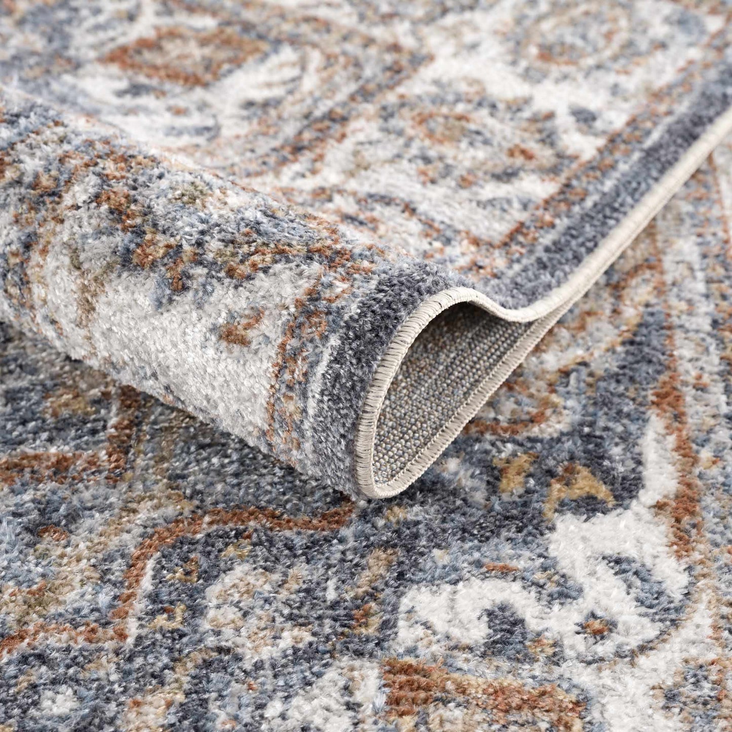Aurum Blue & Beige Washable Area Rug from PriceLows™