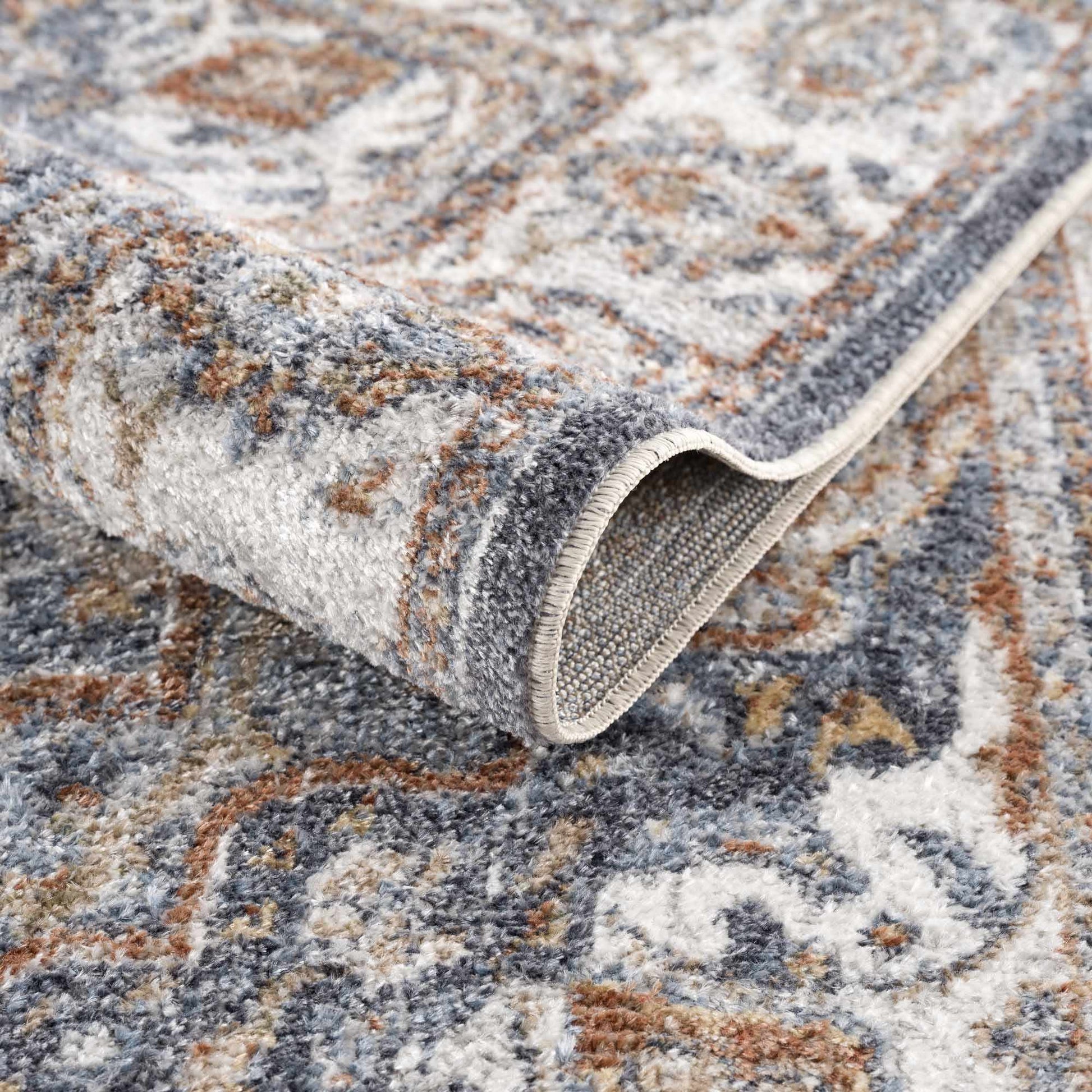 Aurum Blue & Beige Washable Area Rug from PriceLows™